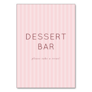 Wervelend roze minimalistisch dessertbar-aanhangbo kaart