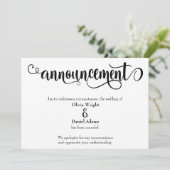 Wervelend Script Geannuleerde Trouwaankondiging Kaart (Staand voorkant)