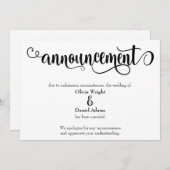 Wervelend Script Geannuleerde Trouwaankondiging Kaart (Voorkant / Achterkant)