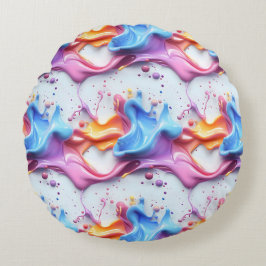 wervelend verfpatroon rond kussen