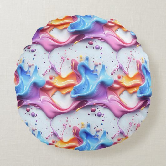 wervelend verfpatroon rond kussen (Voorkant)