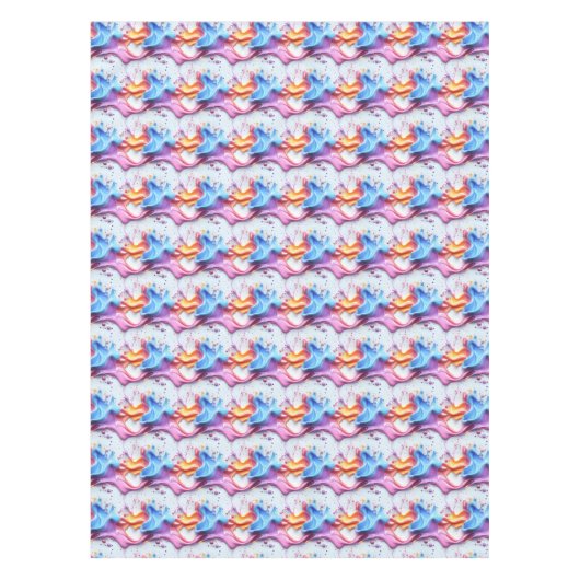 wervelend verfpatroon tafelkleed (Voorkant)