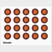 WERVELEND VREDESTEKEN RONDE STICKER (Vel)