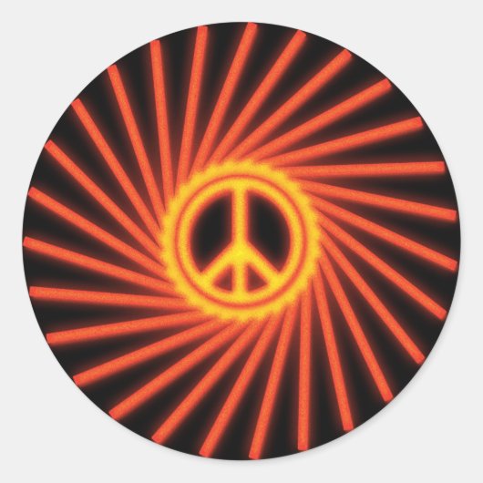 WERVELEND VREDESTEKEN RONDE STICKER (Voorkant)