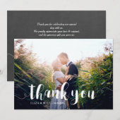 Wervelend wit schrift overlay dank je wel bedankkaart (Voorkant / Achterkant)