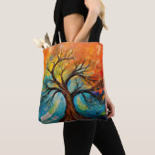 Wervelende Abstracte boom met levendige kleuren Tote Bag (Dichtbij)