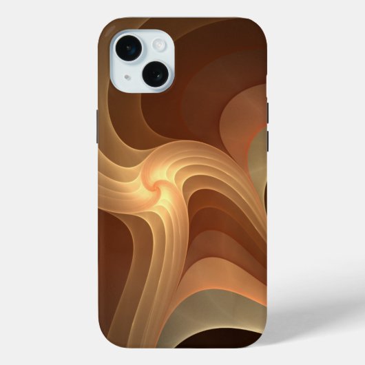 Wervelende Abstracte bruine gradiënt fractal Case-Mate iPhone Case (Achterkant)