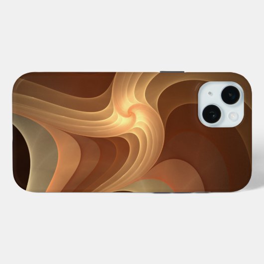 Wervelende Abstracte bruine gradiënt fractal Case-Mate iPhone Case (Achterkant (horizontaal))