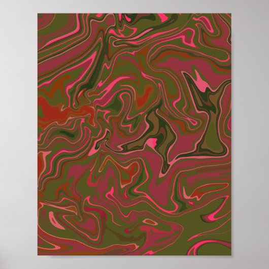 Wervelende Abstracte Flow – Aardse en levendige ti Poster (Voorkant)
