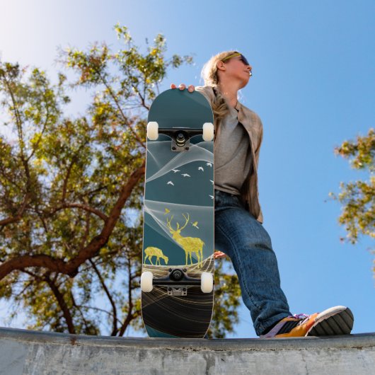 Wervelende abstracte herten persoonlijk skateboard (Buiten 1)