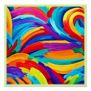 Wervelende Abstracte kleuren Schilderkunst Perfect Poster