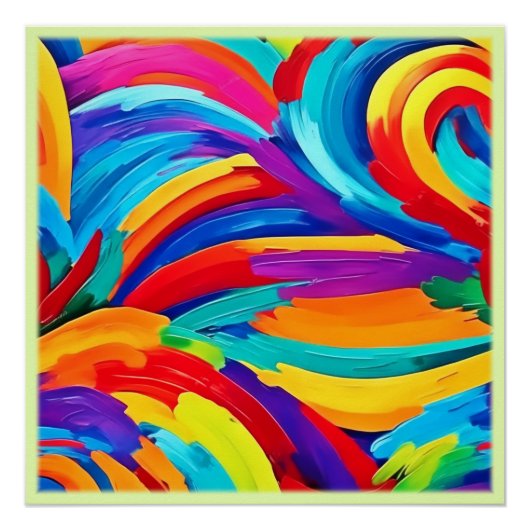 Wervelende Abstracte kleuren Schilderkunst Perfect Poster (Voorkant)