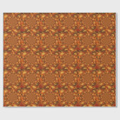 Wervelende Abstracte oranje, bruine en groene tint Cadeaupapier (Vlak)