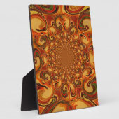 Wervelende Abstracte oranje, bruine en groene tint Fotoplaat (Zijkant)