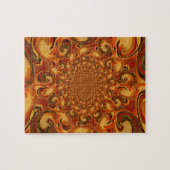 Wervelende Abstracte oranje, bruine en groene tint Legpuzzel (Horizontaal)