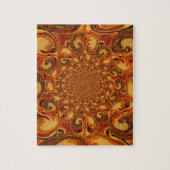 Wervelende Abstracte oranje, bruine en groene tint Legpuzzel (Verticaal)