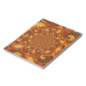 Wervelende Abstracte oranje, bruine en groene tint Notitieblok (Linkerzijde)
