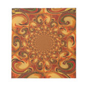 Wervelende Abstracte oranje, bruine en groene tint Notitieblok (Voorkant)