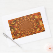 Wervelende Abstracte oranje, bruine en groene tint Rechthoekige Sticker (Envelop)