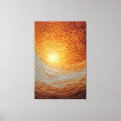 Wervelende Amber en Crème Textured Abstracte Muur Canvas Afdruk (Voorkant)