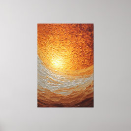 Wervelende Amber en Crème Textured Abstracte Muur Canvas Afdruk