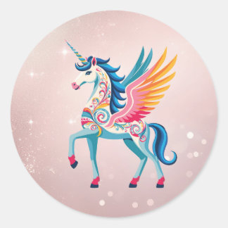 wervelende eenhoorn ronde sticker