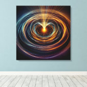 wervelende energie lichtgolven canvas afdruk (Insitu (Houten vloer))