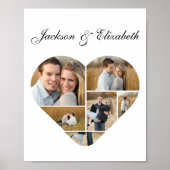 Wervelende gepersonaliseerde hart liefde foto coll poster (Voorkant)