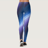 Wervelende Indigo Abstracte Diagonale Regenboog We Leggings (Achterkant)