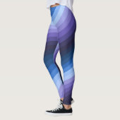 Wervelende Indigo Abstracte Diagonale Regenboog We Leggings (Links)