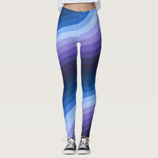 Wervelende Indigo Abstracte Diagonale Regenboog We Leggings