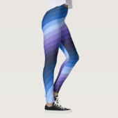 Wervelende Indigo Abstracte Diagonale Regenboog We Leggings (Rechts)