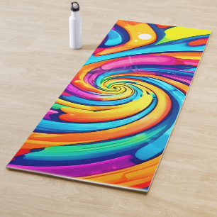Wervelende kleuren, psychedelische spiraal, kleurr yogamat