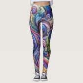 wervelende kleurenuitbarsting leggings (Voorkant)