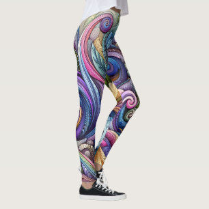 wervelende kleurenuitbarsting leggings