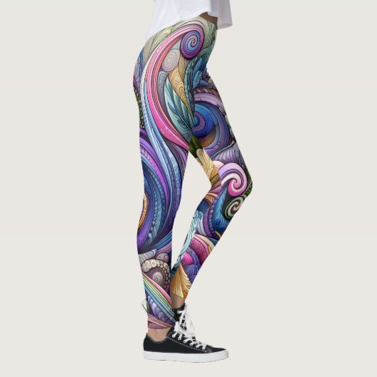 wervelende kleurenuitbarsting leggings (Rechts)