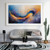 Wervelende Kosmische Abstracte Energiegolven in Go Foto Afdruk