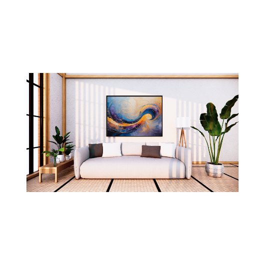 Wervelende Kosmische Abstracte Energiegolven in Go Foto Afdruk