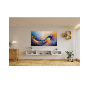 Wervelende Kosmische Abstracte Energiegolven in Go Foto Afdruk