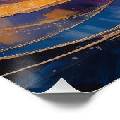 Wervelende Kosmische Abstracte Energiegolven in Go Perfect Poster (Hoek)