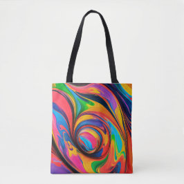 Wervelende levendige kleuren regenboog tote bag