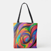Wervelende levendige kleuren regenboog tote bag (Achterkant)