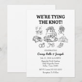 Wervelende Lijn Kunst Trouw Uitnodiging (Voorkant / Achterkant)