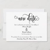 Wervelende Nieuwe Datum Uitgestelde Trouwaankondig Kaart (Voorkant)