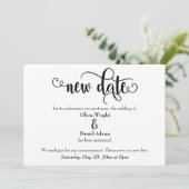 Wervelende Nieuwe Datum Uitgestelde Trouwaankondig Kaart (Staand voorkant)