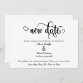 Wervelende Nieuwe Datum Uitgestelde Trouwaankondig Kaart (Voorkant / Achterkant)