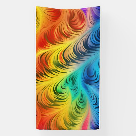 wervelende regenboogbanner spandoek (Verticaal)