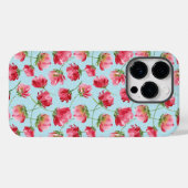 Wervelende scharlakenrode waterverf bloemen stippe Case-Mate iPhone case (Achterkant (horizontaal))