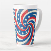 Wervelende Stars and Stripes Patriottisch Latte Mok (Rechterhoek)