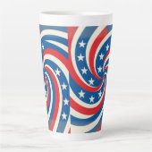 Wervelende Stars and Stripes Patriottisch Latte Mok (Voorkant)
